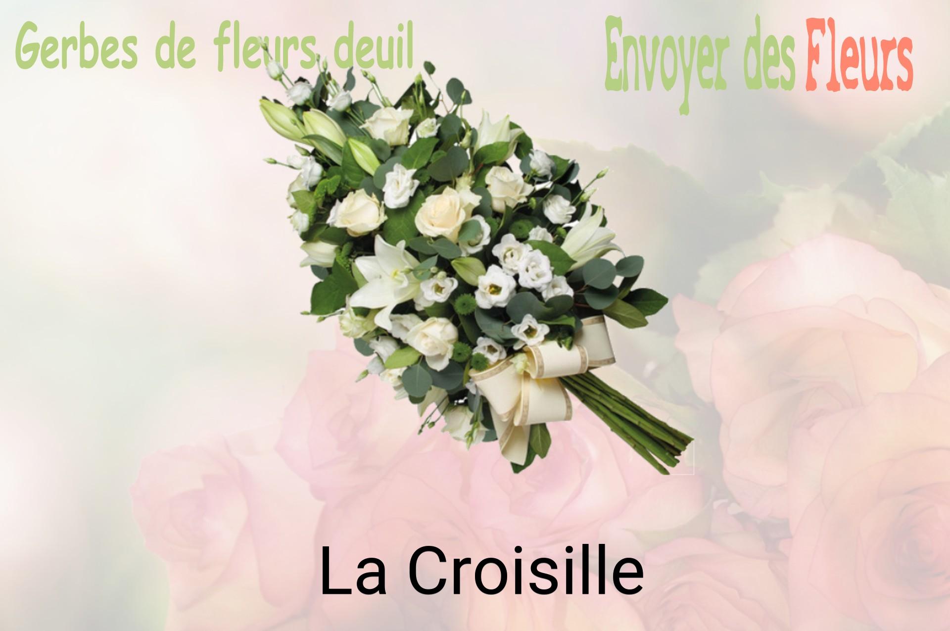 Gerbe de fleurs de deuil livrée à La Croisille